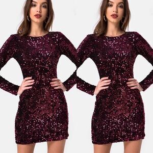 MOTEL ROCKS GABBY PLUNGE BACK DRESS